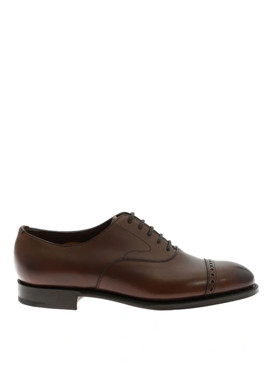 Shop Edward Green Berkeley Calf Leather Oxford Shoes In Brown