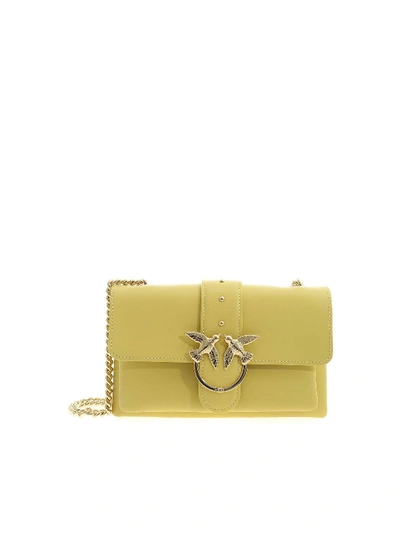 Shop Pinko Love Mini Soft Simply Bag In Yellow