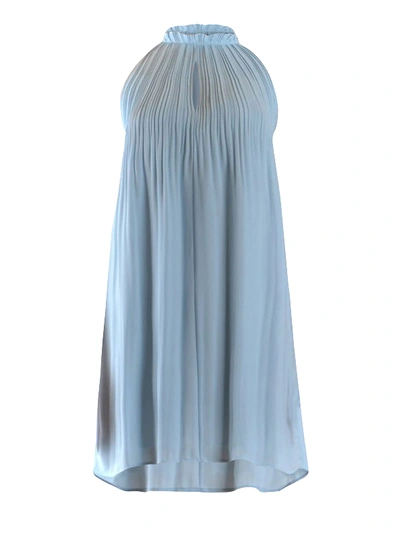 Shop Dondup Georgette Dress In Light Blue