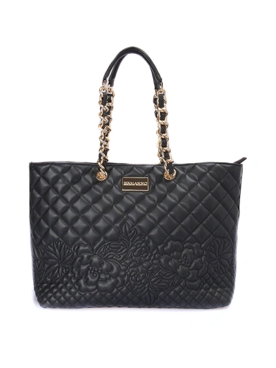 Shop Ermanno Scervino Quilted Faux Leather Tote In Black