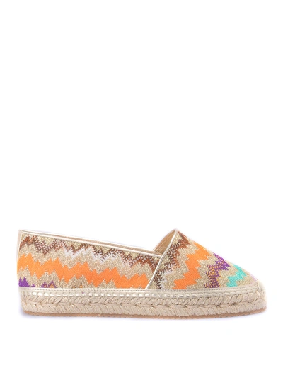 Shop Missoni Chevron Espadrilles In Multicolour