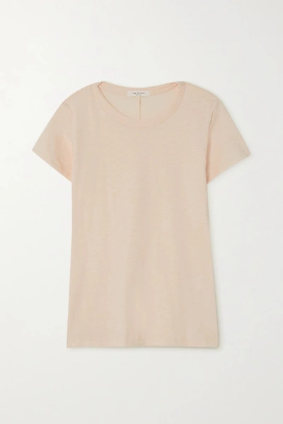 Shop Rag & Bone The Tee Slub Pima Cotton-jersey T-shirt In Pastel Pink