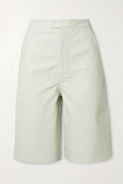 Shop Remain Birger Christensen Manu Leather Shorts In White
