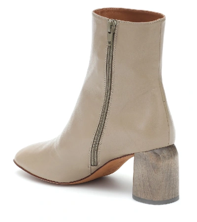 Shop Loq Georgia Leather Ankle Boots In Beige