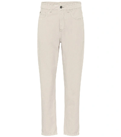Shop Brunello Cucinelli High-rise Relaxed-straight Jeans In White
