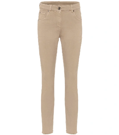 Shop Brunello Cucinelli High-rise Skinny Jeans In Beige