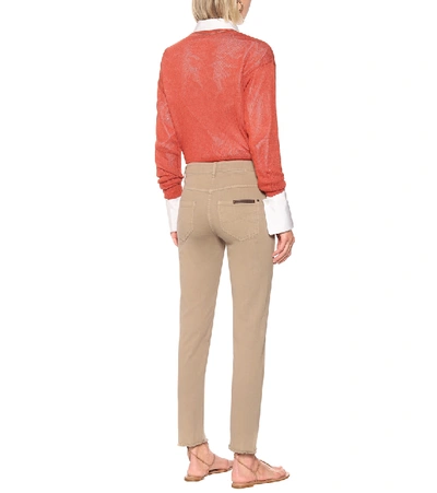 Shop Brunello Cucinelli High-rise Skinny Jeans In Beige