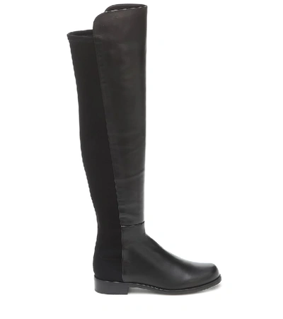 Shop Stuart Weitzman 5050 Leather Over-the-knee Boots In Black