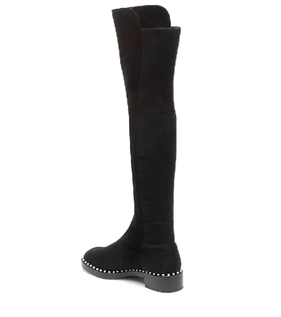 Shop Stuart Weitzman 5050 Suede Over-the-knee Boots In Black