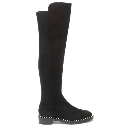 Shop Stuart Weitzman 5050 Suede Over-the-knee Boots In Black