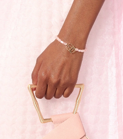 Shop Aliita A Deco 9kt Gold Bracelet With Morganite In Pink