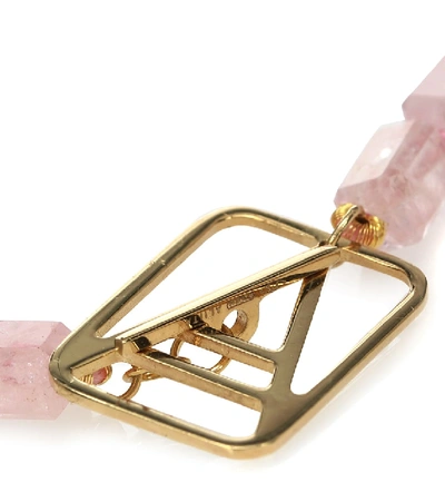 Shop Aliita A Deco 9kt Gold Bracelet With Morganite In Pink