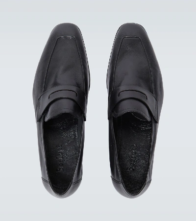 Shop Berluti Lorenzo Leather Loafers In Black