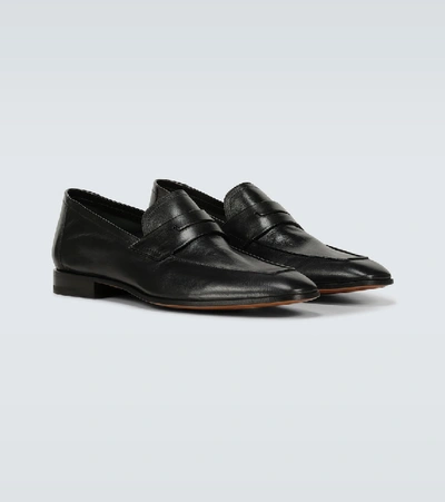 Shop Berluti Lorenzo Leather Loafers In Black