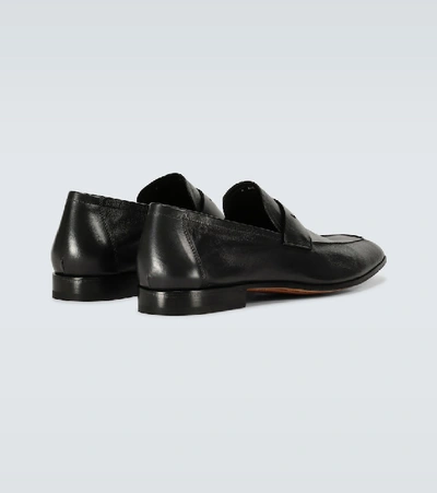 Shop Berluti Lorenzo Leather Loafers In Black