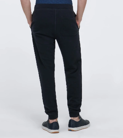Shop Sunspel Loopback Cotton Sweatpants In Black