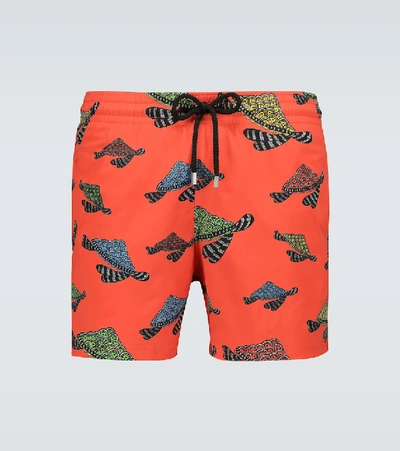 Shop Vilebrequin Moorise Geo Turtle Swim Shorts In Multicoloured