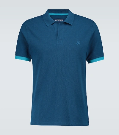 Shop Vilebrequin Palatin Cotton Polo Shirt In Blue