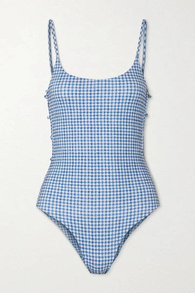 Shop Marcia Ancora Gingham Swimsuit In Blue