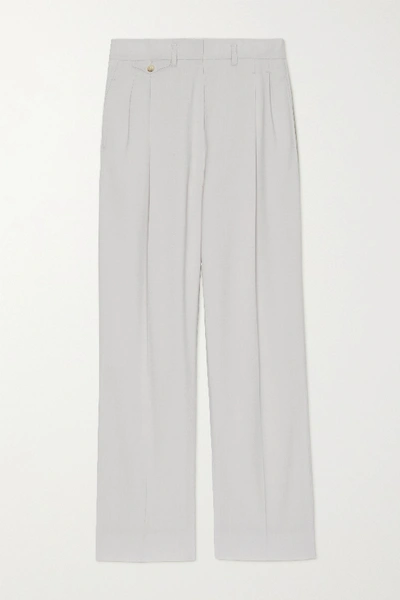 Shop The Frankie Shop Pernille Woven Straight-leg Pants In Light Gray