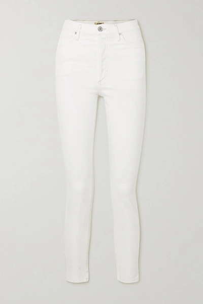 Shop Citizens Of Humanity Olivia High-rise Slim-leg Jeans In White