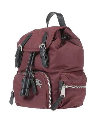 Shop Burberry Backpack & Fanny Pack In Maroon