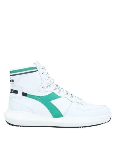 Shop Diadora Heritage Man Sneakers White Size 8.5 Soft Leather, Textile Fibers
