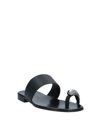 Shop Giuseppe Zanotti Toe Strap Sandals In Black