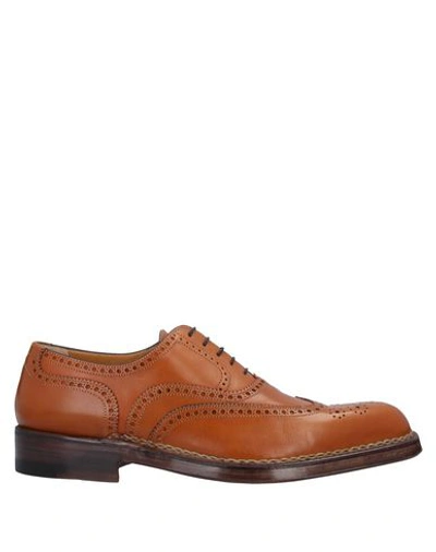 Shop A.testoni Lace-up Shoes In Tan