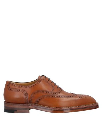 Shop A.testoni Laced Shoes In Tan