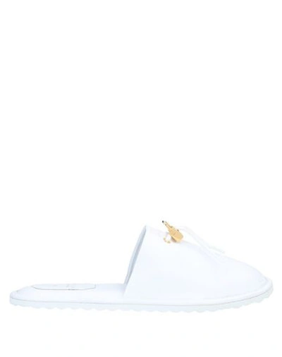 Shop Buscemi Slippers In White
