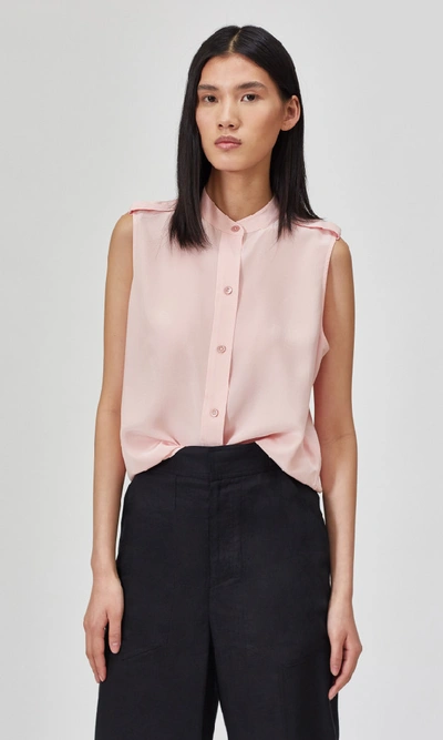 Shop Equipment Charlee Silk Shirt In Slver Pink
