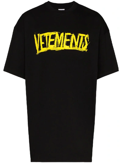 Shop Vetements X Big Skull Motorhead Logo-print T-shirt In Black