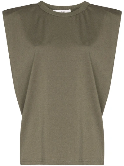 Shop The Frankie Shop Eva Padded T-shirt In Green