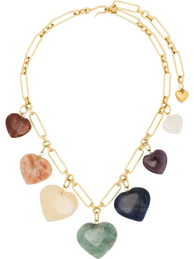 Shop Brinker & Eliza Carpe Diem Gold-plated Charm Necklace In Blue