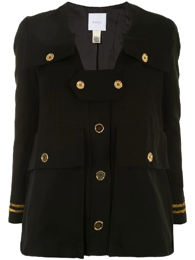 Shop Patou Embroidered Safari Jacket In Black