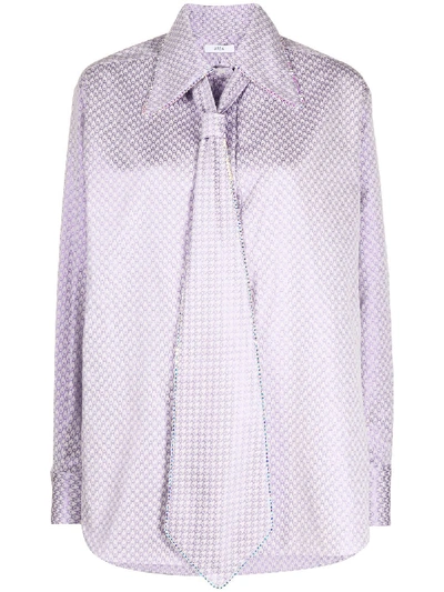 Shop Area Patterned Tie Shirt In Purple