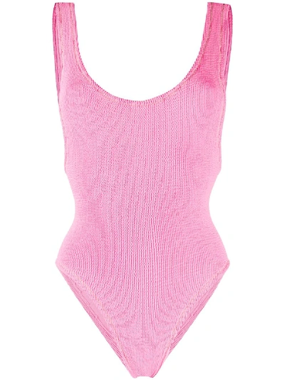 Shop Reina Olga Smocked Swimsuit In Pink