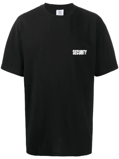 Shop Vetements Security Crew Neck T-shirt In Black