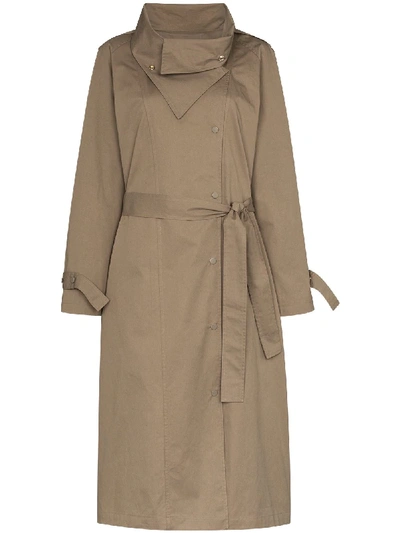 Shop The Frankie Shop Wing-collar Trench Coach In Green