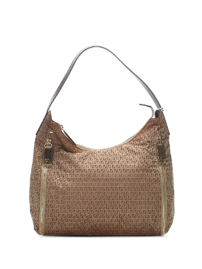 Pre-owned Fendi Monogram Shoulder Bag In Brown