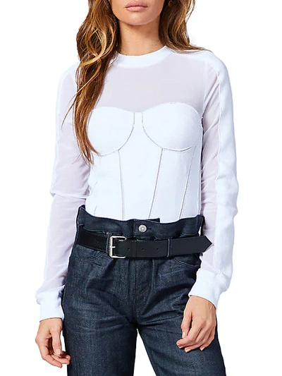 Shop Rta Karlie Corset Top In White