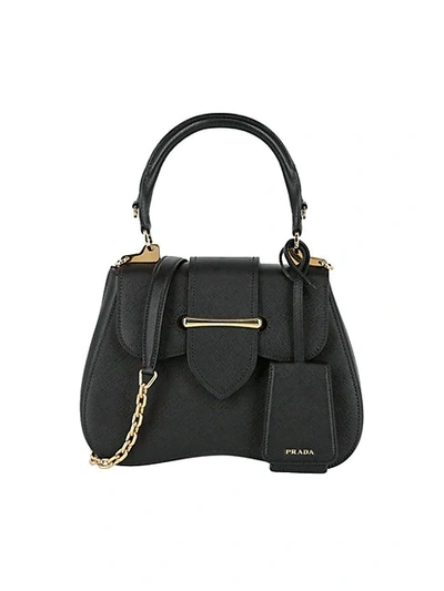 Shop Prada Sidonie Saffiano Leather Tote In Black