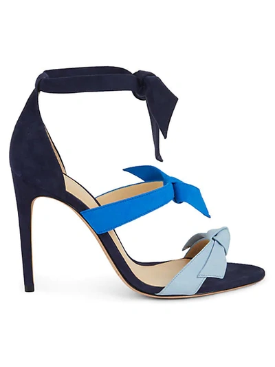 Shop Alexandre Birman Lolita Tricolor Suede Sandals In Crystal Blue