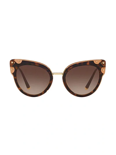 Shop Dolce & Gabbana Origin 51mm Cat Eye Sunglasses In Havana