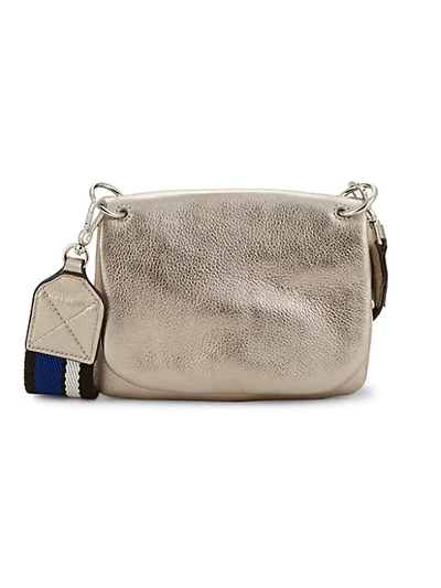 Shop Vince Camuto Small Leather Crossbody Bag In Silver
