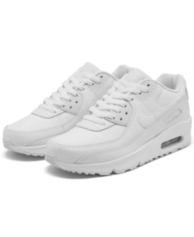 Shop Nike Big Kids Air Max 90 Leather Running Sneakers From Finish Line In White