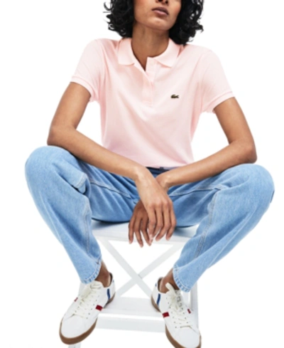 Shop Lacoste Short Sleeve Classic Fit Polo Shirt In Flamingo Pink