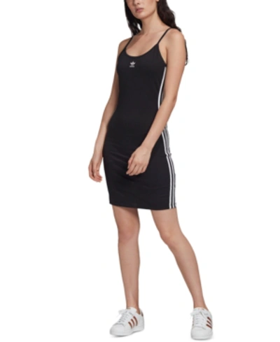 Shop Adidas Originals Women's Adicolor 3-stripe Tank Dress In Black/white