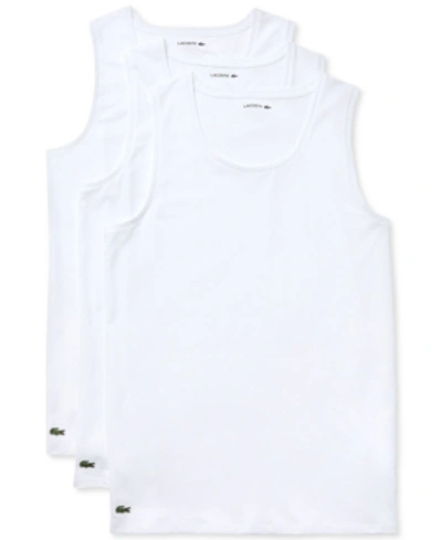 Lacoste Men's 3-pack Essential Slim Tank Tops In White